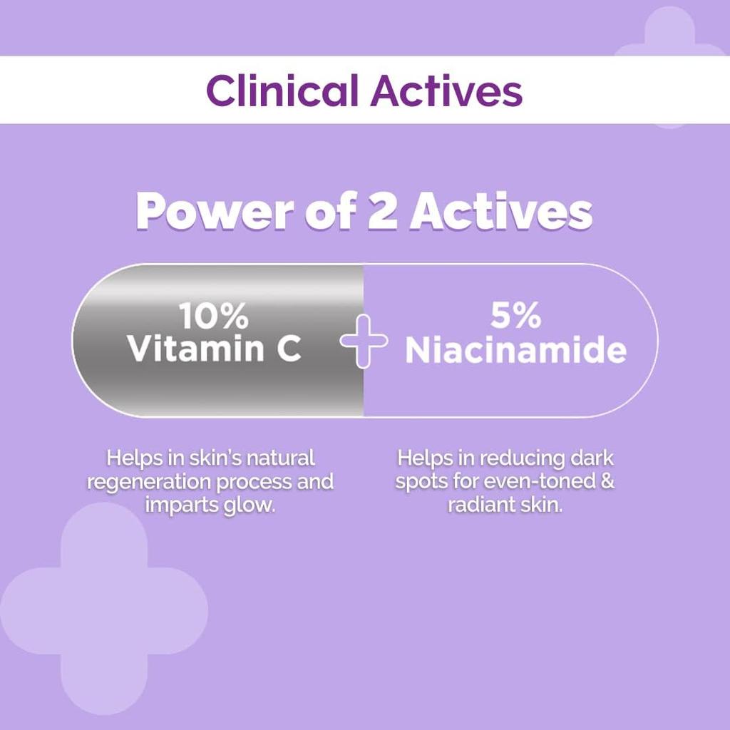 The Derma Co C-Cinamide Radiance Vitamin C Serum 30ml Pack for Glowing Spotless Skin