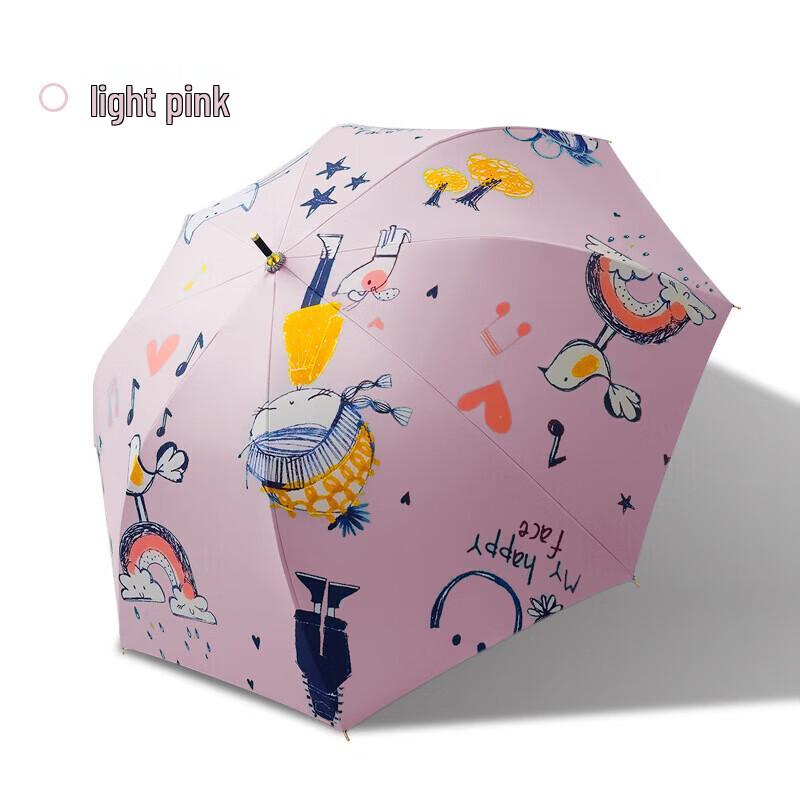 

Xurqig 8-Rib Fiber Long Handle Straight Umbrella - Sun & Rain Dual Use