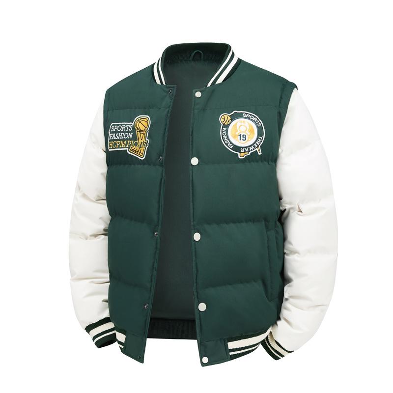 

Зимнее хлопковое пальто, хлопковая куртка, ветрозащитная и теплая куртка-пуховик, хлопковая куртка для мужчин, съемные рукава XXL зелёный