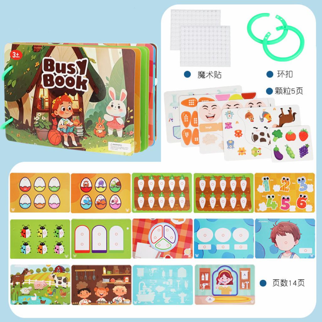 Non-Toxic Montessori Baby Busy Book My First Quiet Book Paste Early Learning Education Children Toy Matching Puzzles Game For Baby Gift
