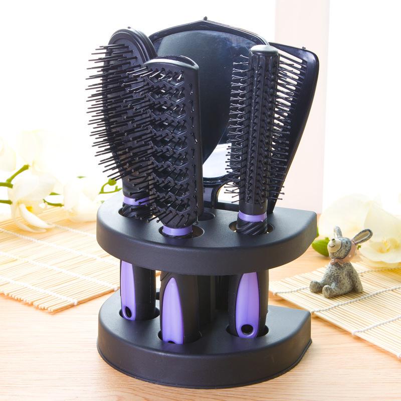 5-Piece Hairdressing Set with Mirror and Scalp Massage Comb