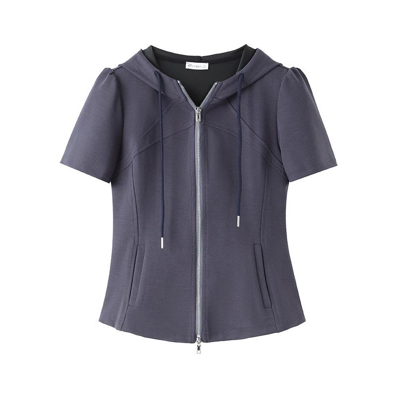 Women's Spring Casual Two-Piece Set: Short Sleeve Hoodie & Pants Skirt