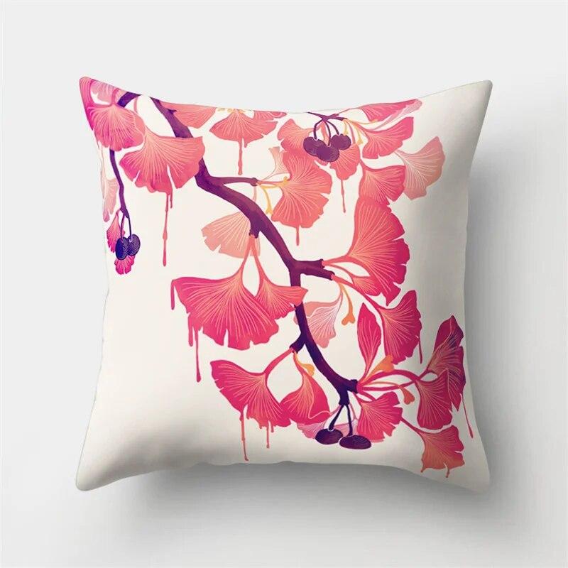 Ginkgo Tree Leaf Cushion Pillowcase Bedroom Living Room Home Decor Four Seasons Natural Landscape Poster