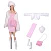 1SET Fashion Short Skirt Outer Garment Pants Cute Fur Coat Windbreaker Dresses  For 30CM Doll