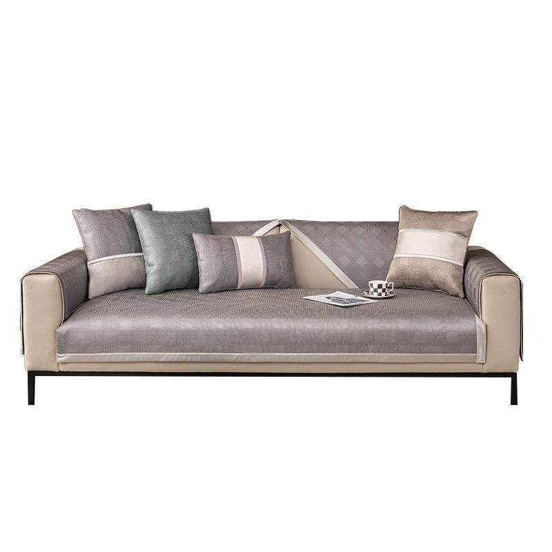 Ice Silk Sofa Cushion Leather Light Luxury Summer Summer Seat Cushion for Summer Simple Modern Non-Slip Leather Sofa Cover