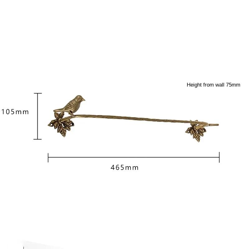 Antique Brass 3pcs Bath Towel Set Bird Ring Carved Toilet Paper Holder Creative Bar Bathroom Accessories WF