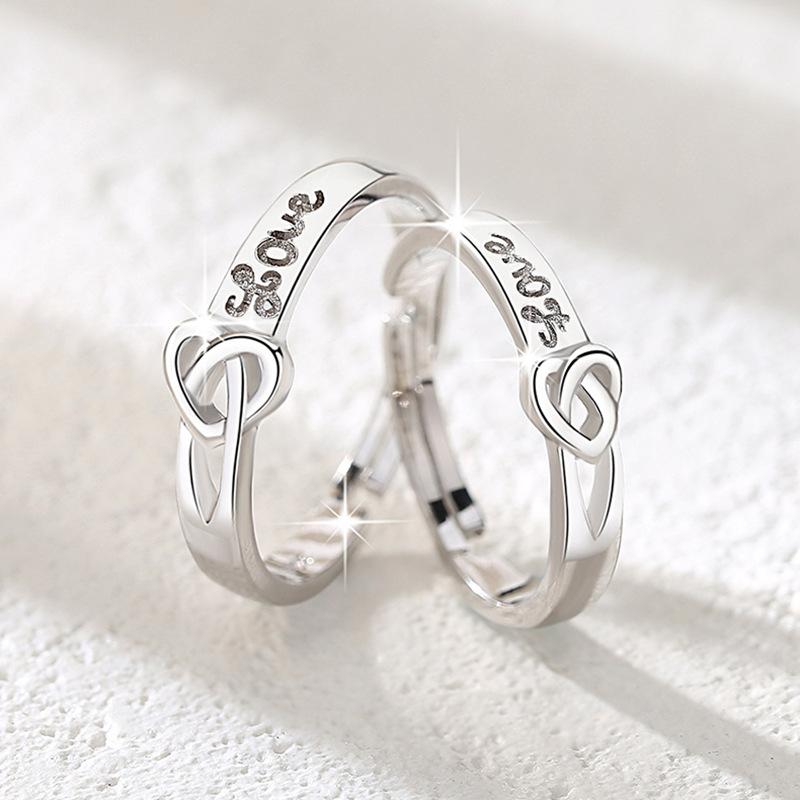Couple Rings Korean Sleek Simple Style English Live Finger Ring Couple Festival Souvenir Gift Idea RingSimple Finger Ring