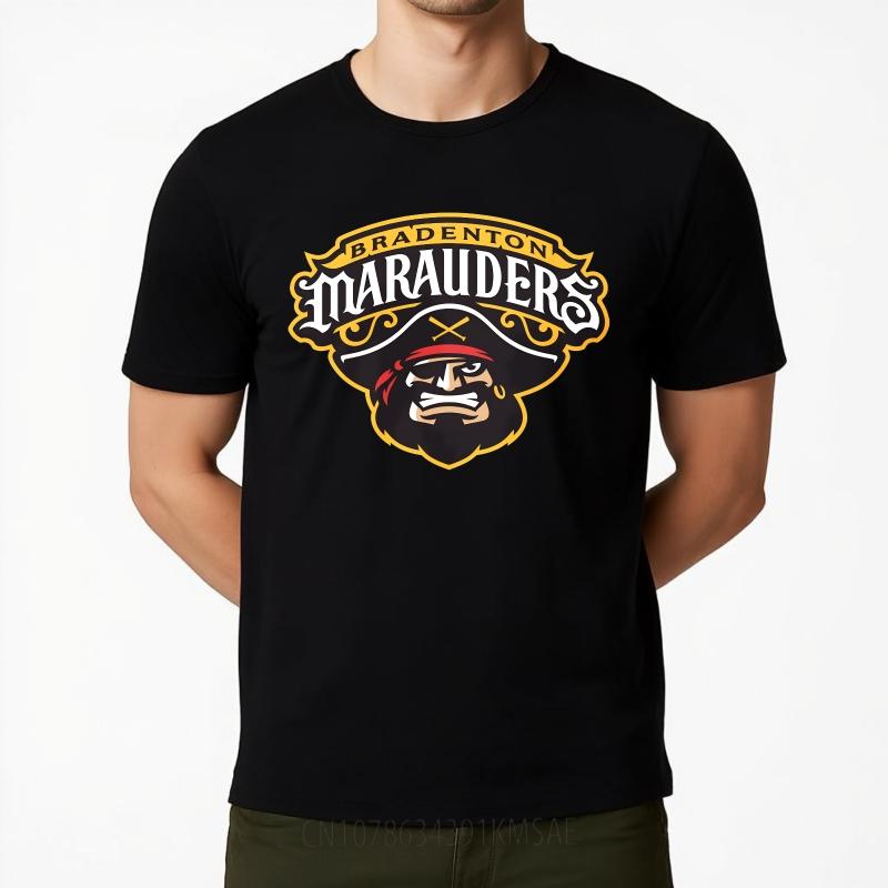 Plus Size Summer For Him Tshirt Bradenton Marauders Pirate Logo Design Short Sleeve Adult Crew Neck Tops Relaxed Fit Tshirt