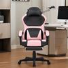 Ergonomická herní židle v Kawaii stylu (Růžová a Černá) s výsuvnou opěrkou nohou a bederní opěrkou – Všestranné pro domácí kancelář a relaxační přestávky.