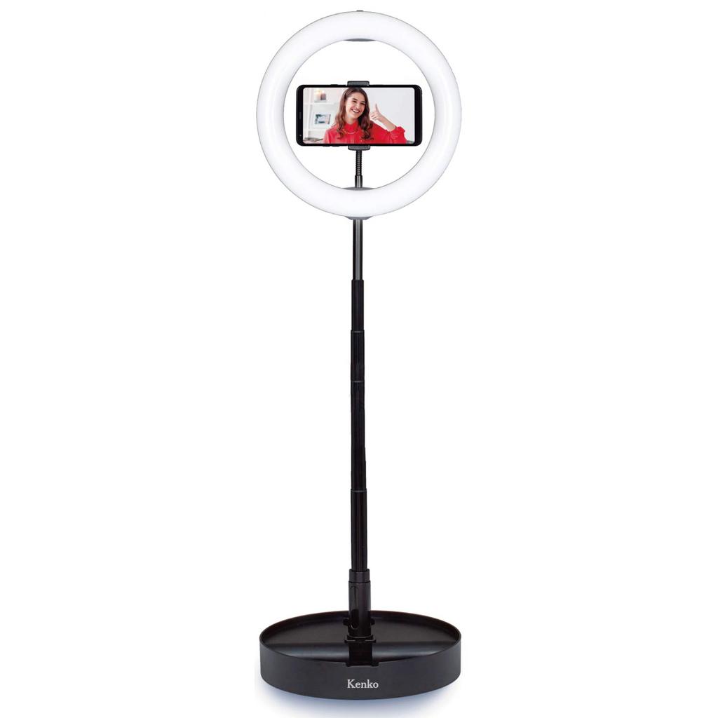 Kenko LED Ring Compact and with Smartphone 10 Brightness Color Temperature KL-01RL Light, Storable, Holder, Settings, 3200-5500K