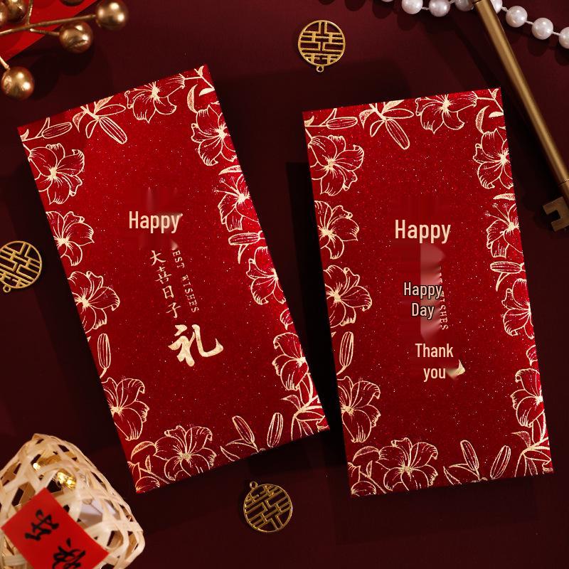 Roter Doppelglück Hochzeitsgeldumschlag für Frischvermählte