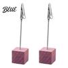 Organizzatore da scrivania per ufficio 2 pezzi Base cubica in legno Portamemo con clip Mini
