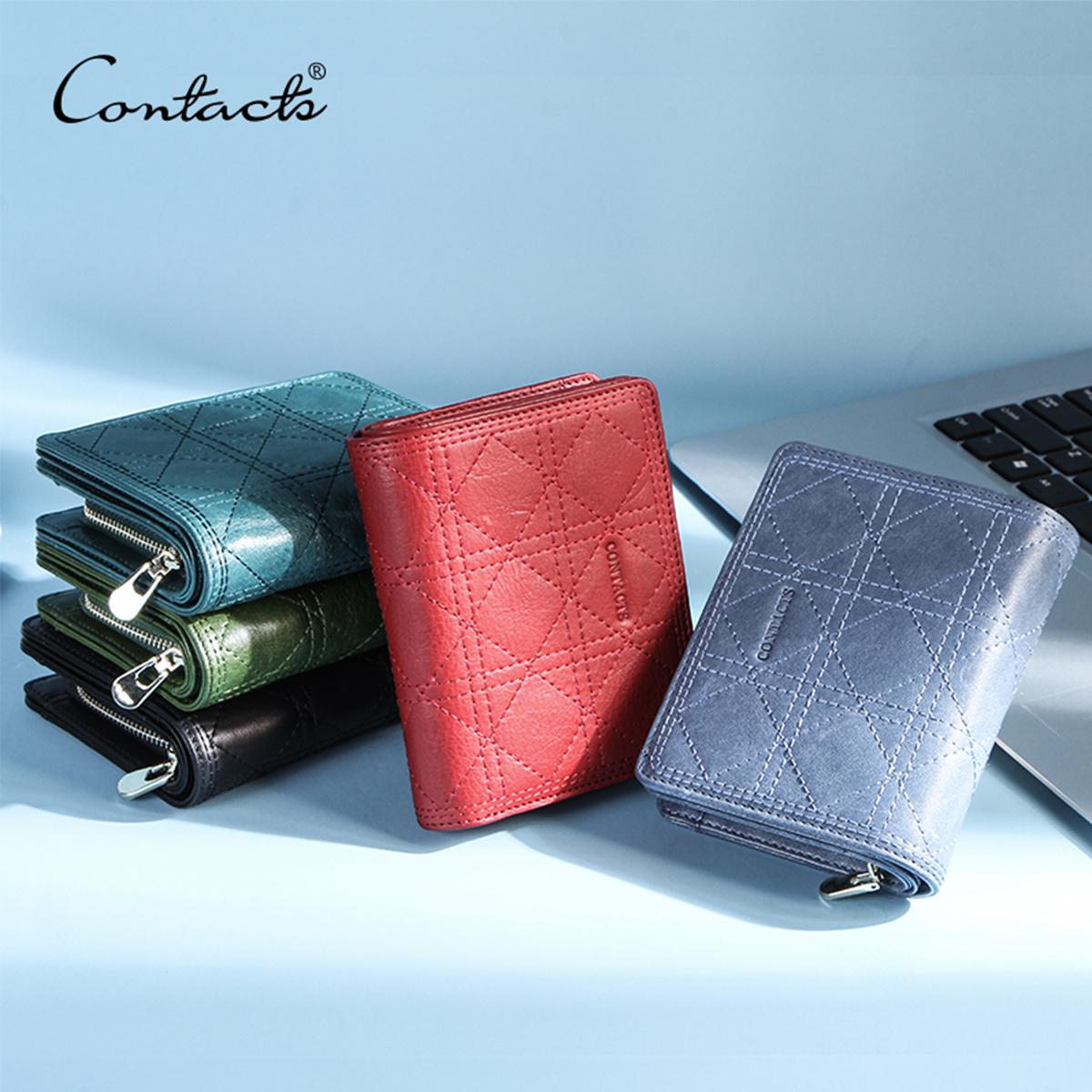 

CONTACT S женский кожаный бумажник с отделениями для монет и пластиковых карт