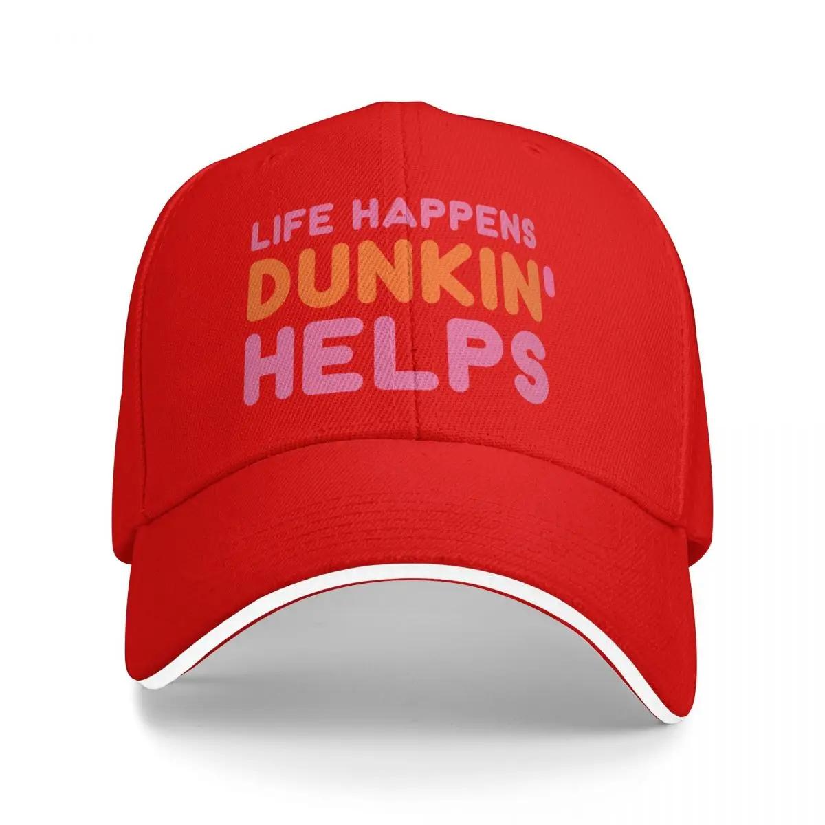Life Happens, Dunkin Helps Baseball Cap Golf Hat Man Trucker Cap Women s Golf Clothing Men s