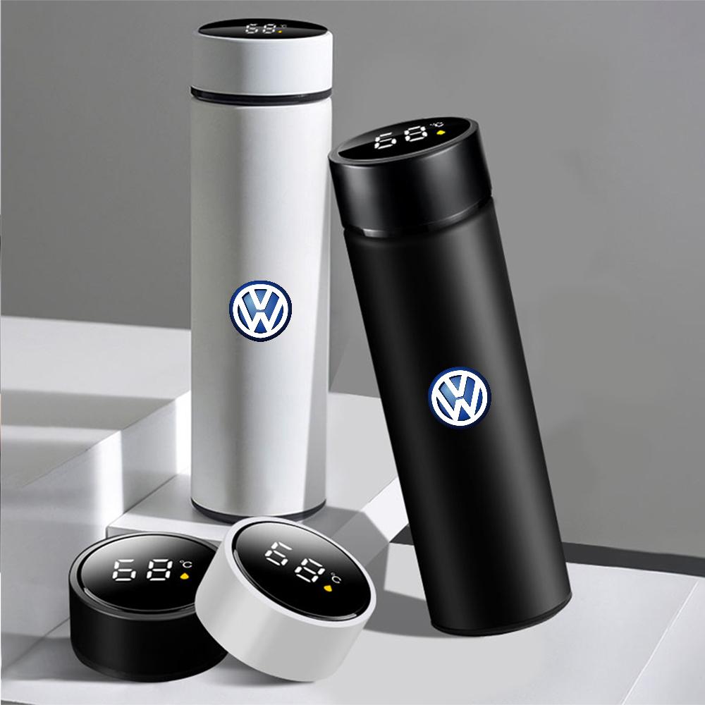 VW Valve Stems Caps Car Thermos Mug Temperature Display Thermal Cup For Volkswagen VW GTI Golf Polo Passat CC Magotan Tiguan Touare KT9