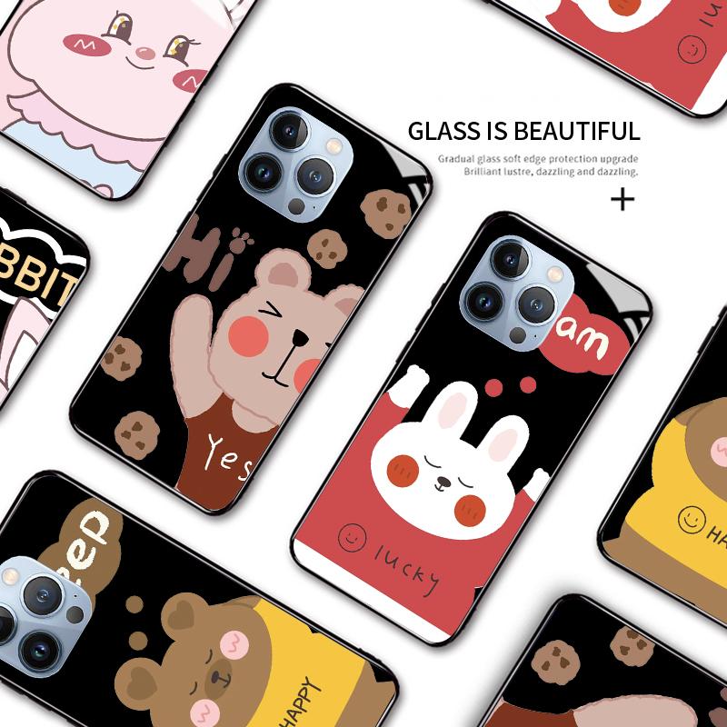 Tempered Glass Phone Case For Redmi 10 12 13 14C A5 Note9 Note10 Note12 Note14 Xiaomi 11Lite 14T 15 PocoC75 PocoX3 Soft Edge Shockproof Smooth Shell