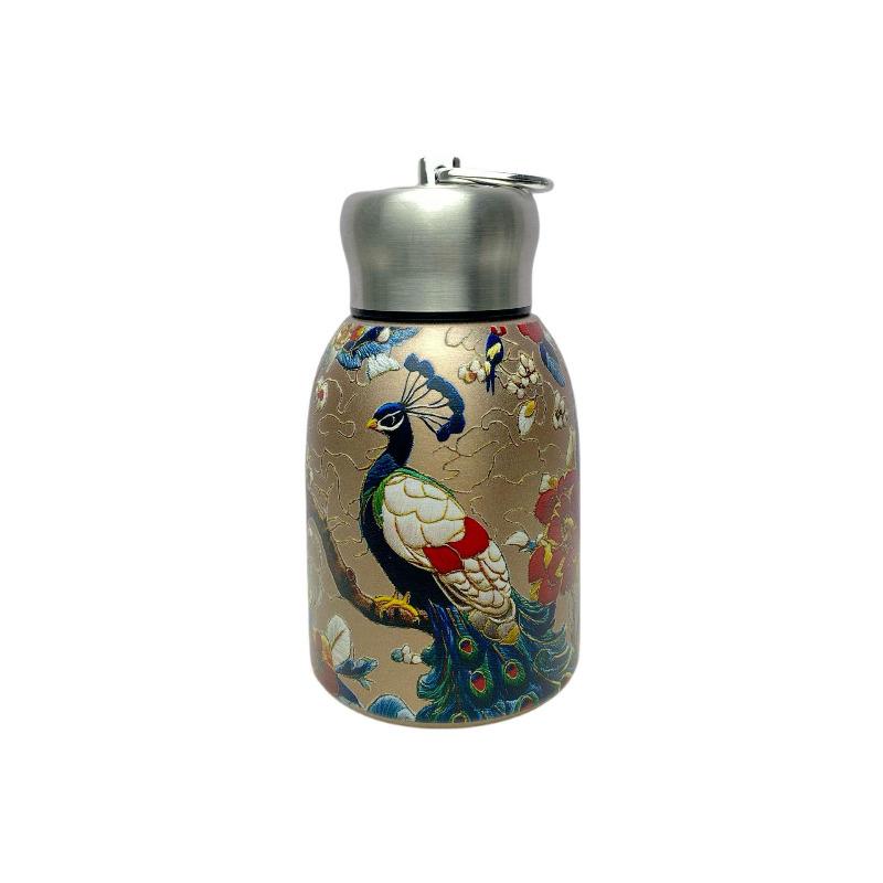 Golden Peacock Retro Insulated Cup - 316 Inner Liner, Portable Design, Keeps Beverages Hot or Cold.