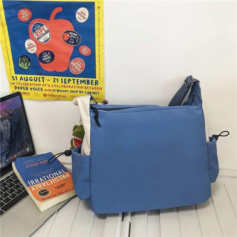 Fashion Simple Messenger Bag Pouch Nylon Waterproof Canvas Handbag Shoulder Crossbody Bags for Women Men Satchels Bolsas