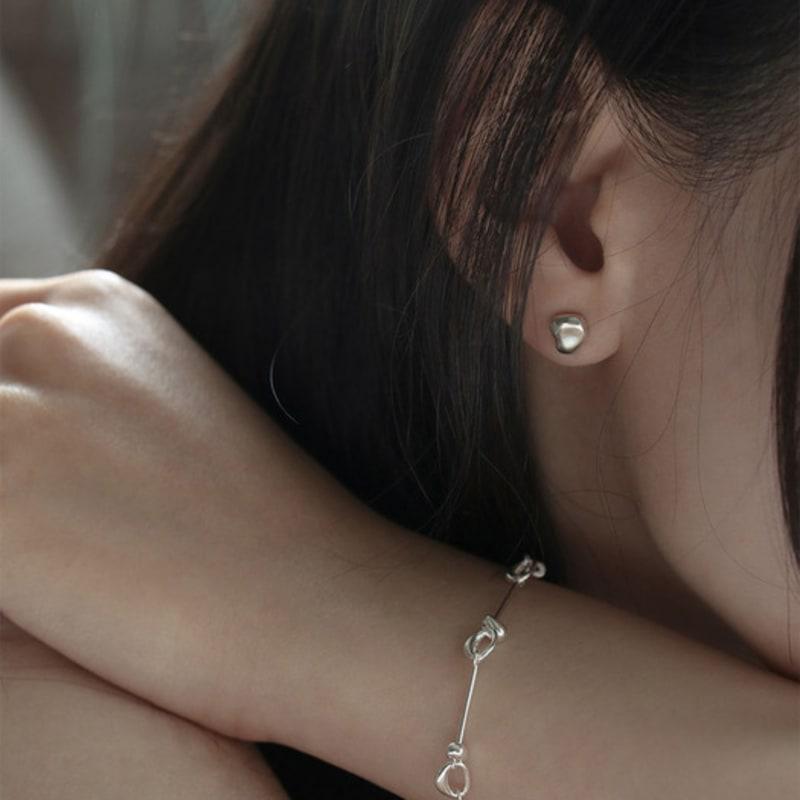 Youngglow Silver925 Pebble Earrings (2color)