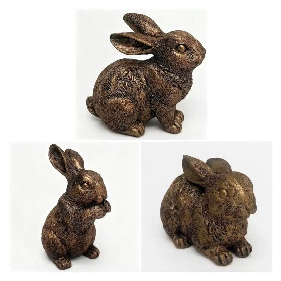 Vintage Rabbit Figurine Carving Bunny Statue Animal Sculpture Home Office Bookshelf Desktop Fengshui Decoration Ornament