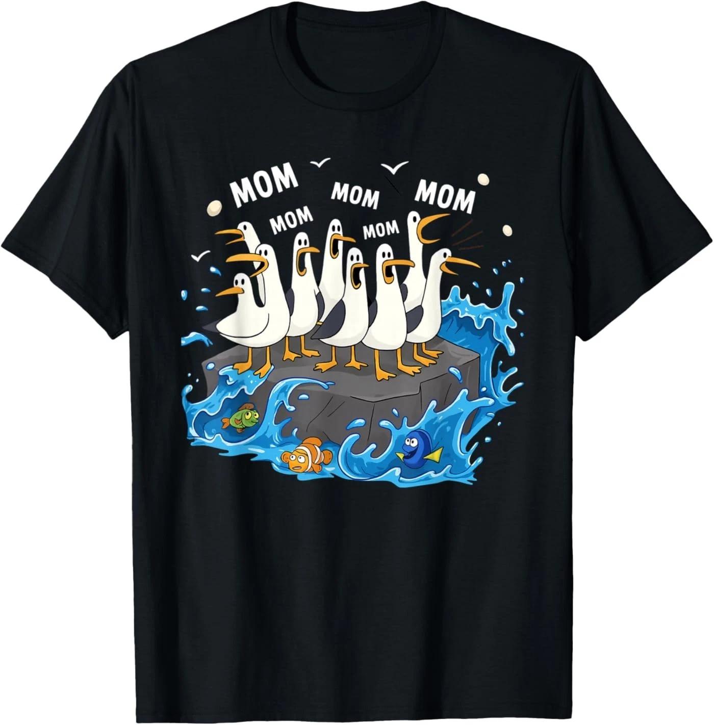 Funny Mom Seagull Family Mother Lover Design Men Women T-Shirt 3XL