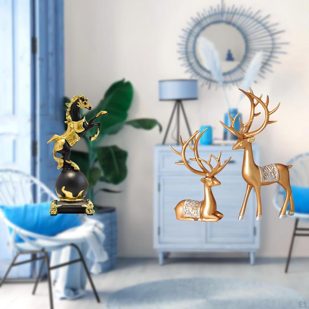 European Reindeer Statues Horse Figurine Modern Statue Collection Animal Sculpture for Bedroom