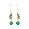 Boucles d'oreilles Clous en Argent Sterling 925 Peintes à l'Émail - Style Chinois Qipao Hanfu Crochets pour Femmes