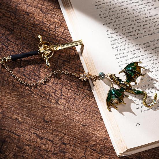 Fourth Wing Dragon Bookmark Fantasy Dragon Page Maker Cool Metal Bookmark Reading Gift for Men Women Bookworm