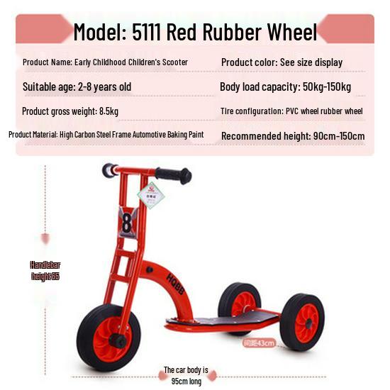 Kindergarten-Dreirad für Kinder 2-8 Jahre - Outdoor-Pedal-Fahrrad für Kleinkinder mit Eltern-Kind-Funktion