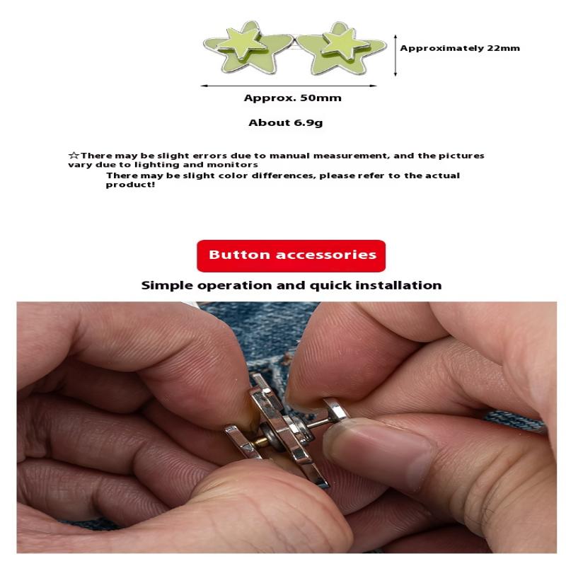 1 Pair Women Adjustable Metal Star Belt Seamless Invisible Waistband Buckle Jean Waist Tightening Tool No Sewing Required