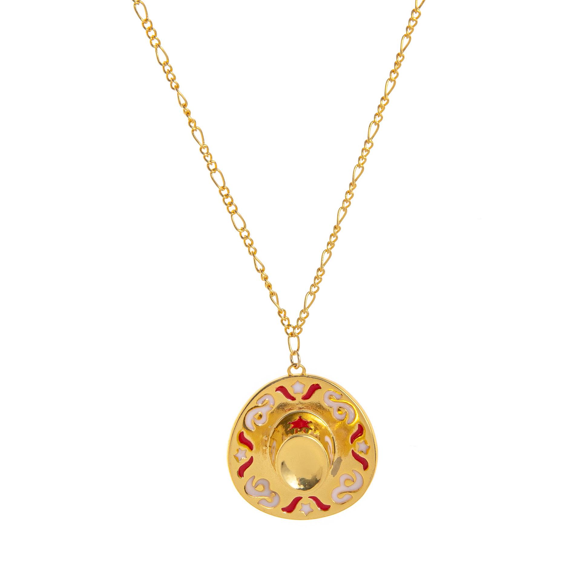 Retro Denim Boot Pendant Gold-Plated Women s Necklace with Clavicle Chain and Hat Charm