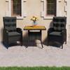 Day and Night - Day and Night Garden Furniture 3 Pieces Black Synthetic Rattan Acacia Wood