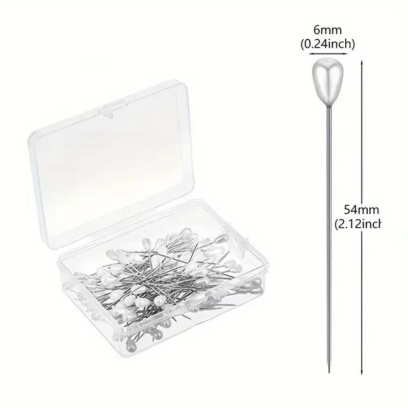 Bouquet Pins Pearl Corsage Crystal Diamond Head Pins 65MM Straight Head for DIY Wedding Craft Jewelry Decoration Accessories