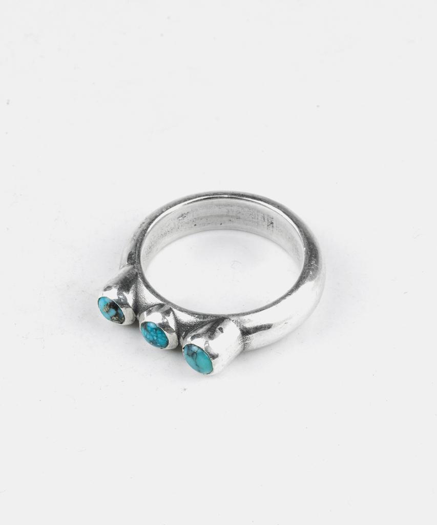 Sheen666 Triple Turquoise Silver Ring (Type A)