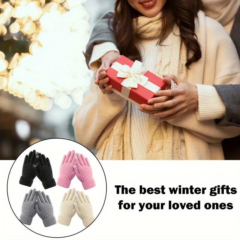 4pcs Winter Gloves - Ultra Warm, Stretch Knit with Soft Palm, Non-Slip Grip, Windproof and For Outdoor Activities