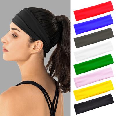 1PZ Fascia Assorbi Sudore Colore Caramella Bianco Rosa Blu Rosso Fascia per Capelli Puro Cotone Semplice Fasce Elastiche Turbante Copricapo