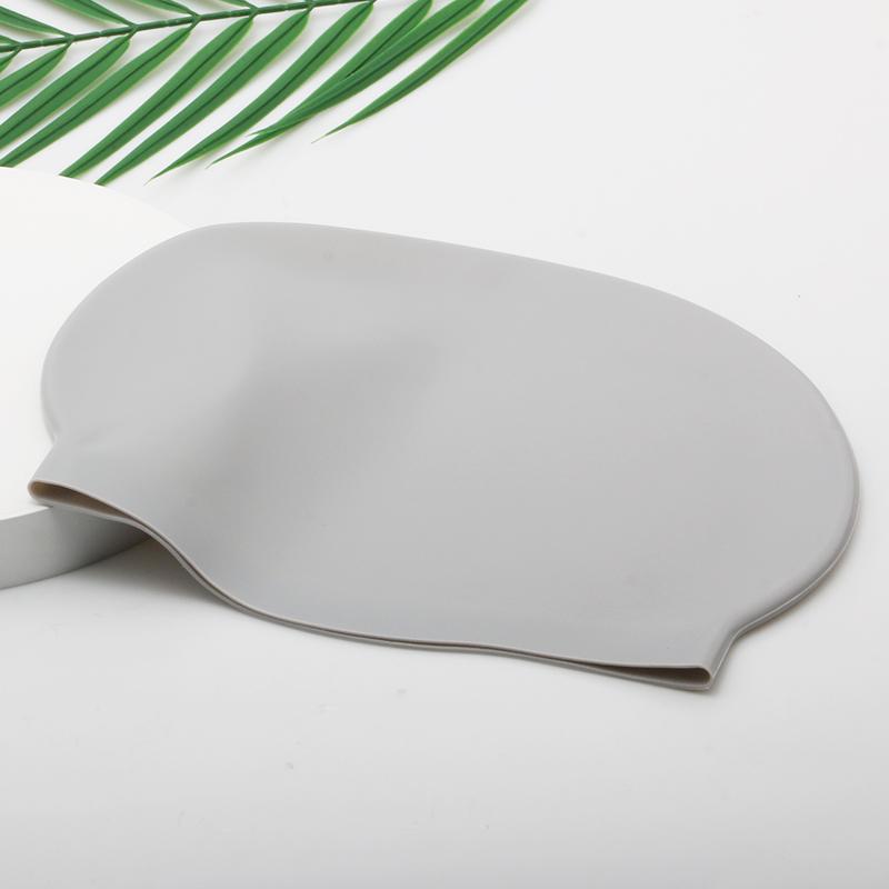 Customize Printing Funny Logo Ear Protection Silicone Swimming Caps for Men