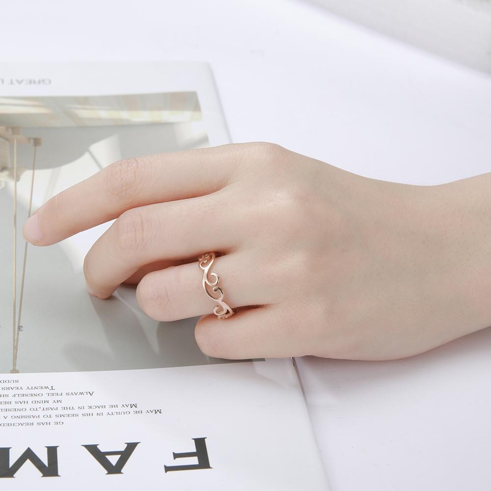 Vintage Filigree Flower Ring Women Girls Stainless Steel Romantic Gold Color Casual Rings Jewelry Anniversary Gift