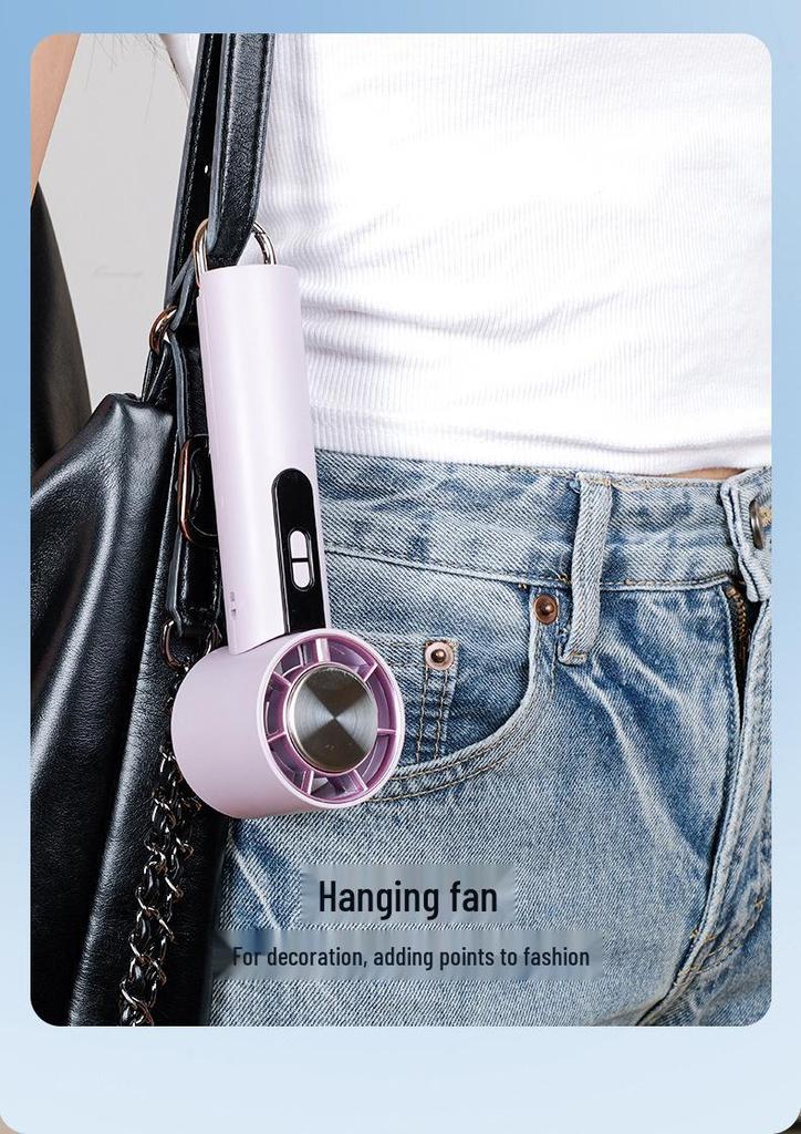 Weilexing Folding Ice Pack Cooling Fan - High-Speed Turbine, Long Battery Life, USB Portable Handheld.