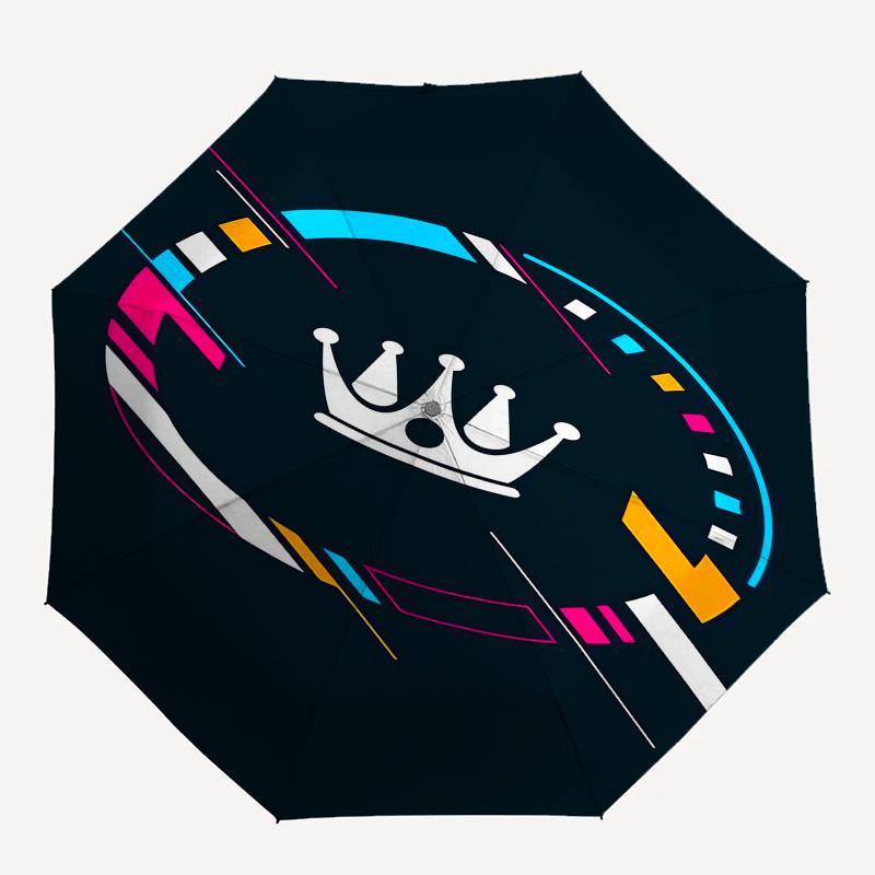 1pc Crown Emblem Design Umbrella with Plastic Handle,Suitable for All Seasons UmbrellaPT526