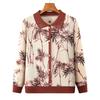 ROMON Women's Autumn Floral Print Lapel Shirt