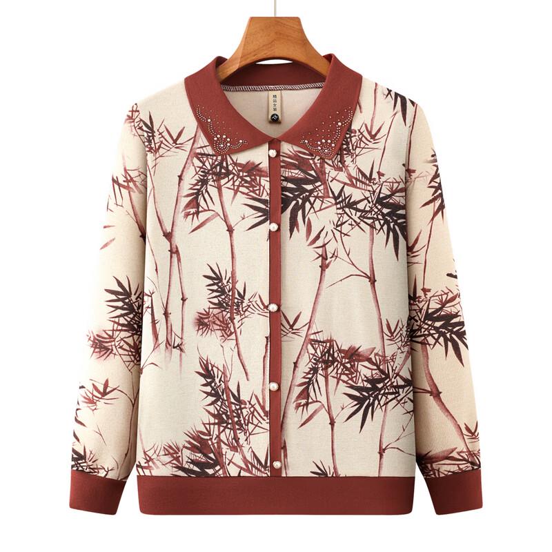 ROMON Women's Autumn Floral Print Lapel Shirt