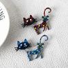 Fashion Cute Cartoon Blue Red Cat Brooches For Women Enamel Animal Brooch Pins Corsage Party Office Casual Jewelry Gifts