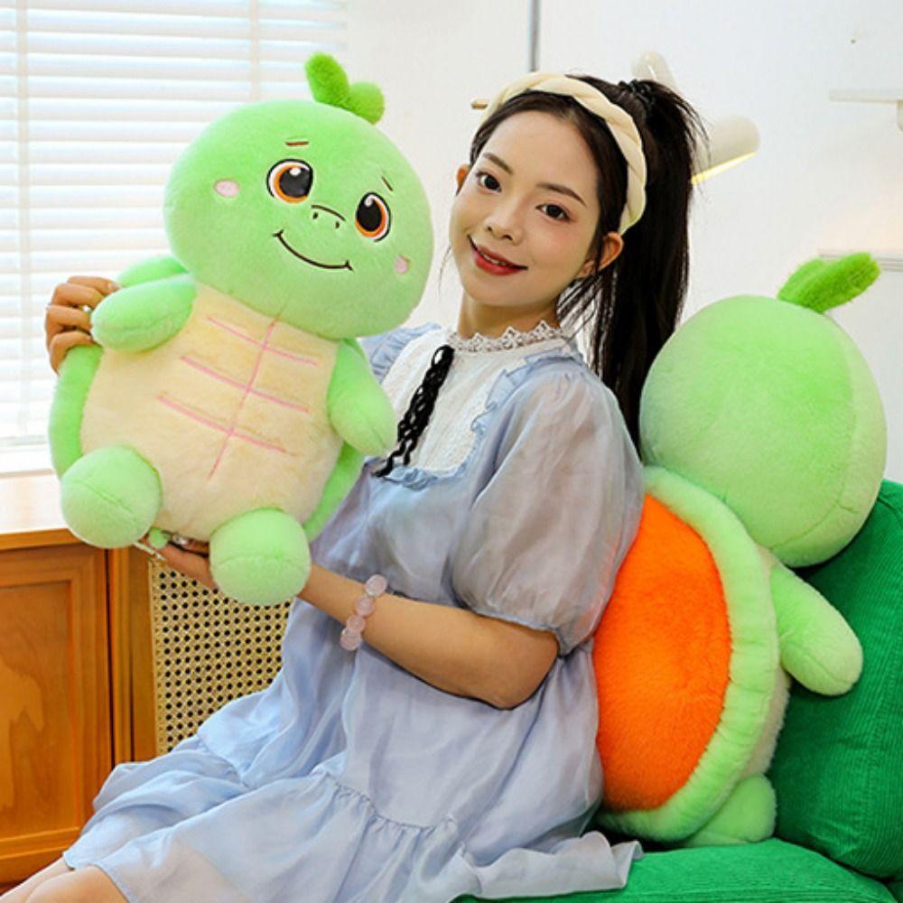 Fluffy Persimmon Tortoise Plush Toys Marine Animal Animal Sea Turtle Pillow  Children Gift