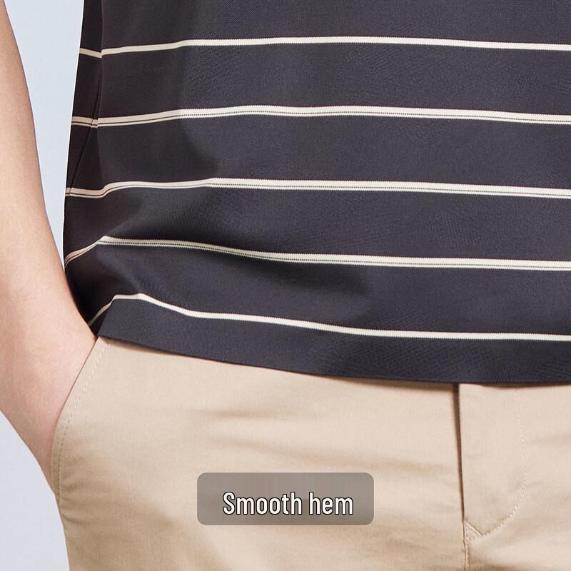 Antonio Men's Silk Blend Striped Polo Shirt