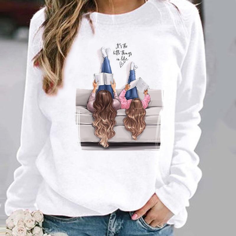 Women's Round Neck Pullover Hoodie for Spring, Autumn, and Winter