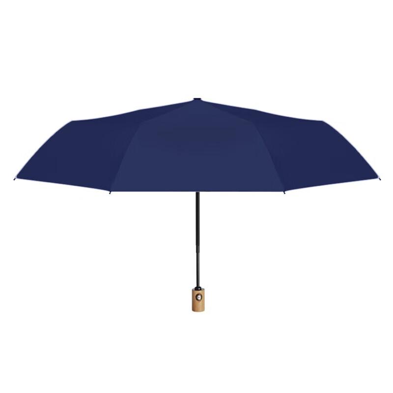 Tri-polar Automatic Wooden Handle UV Protection Umbrella