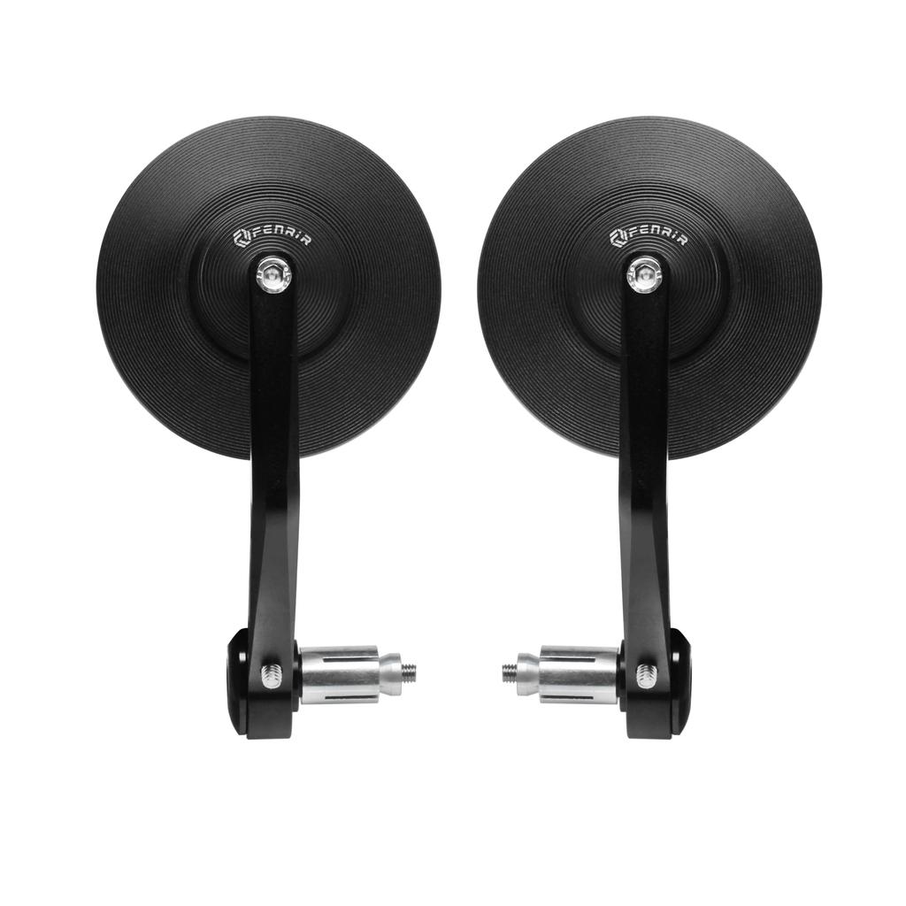 FENRIR Black Motorcycle Bike Bar End Mirror Bike Mirror Retro CNC Aluminum for Vehicle Inspection Compliant New Safety Standards Compliant Mirror