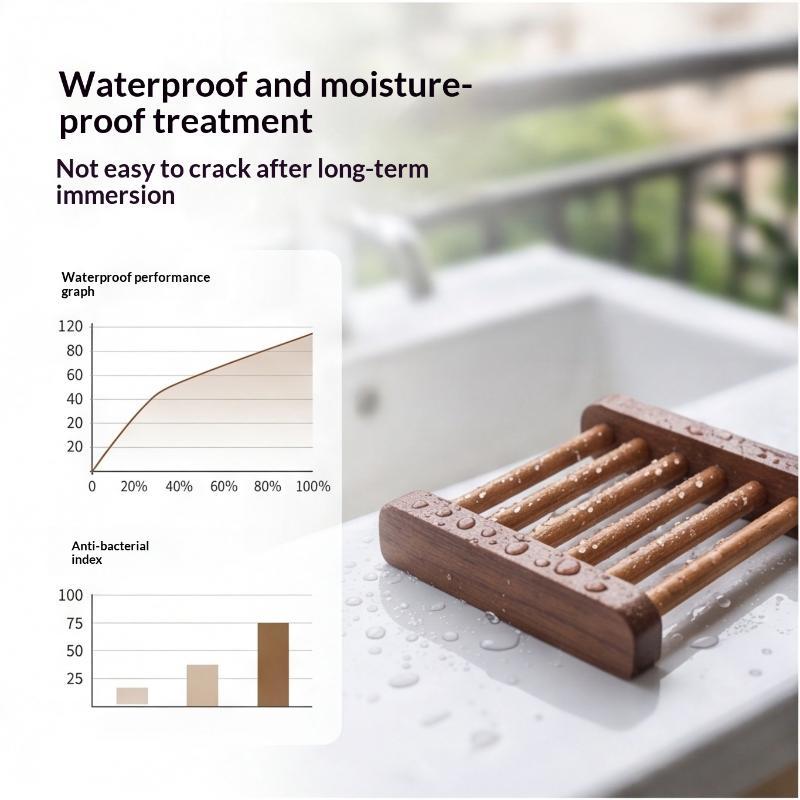 Eco Natural Wood Soap Holder Drain Design Prevent Mildew Soap Tray for Bathroom Counter Shower Housewarming Gift Idea