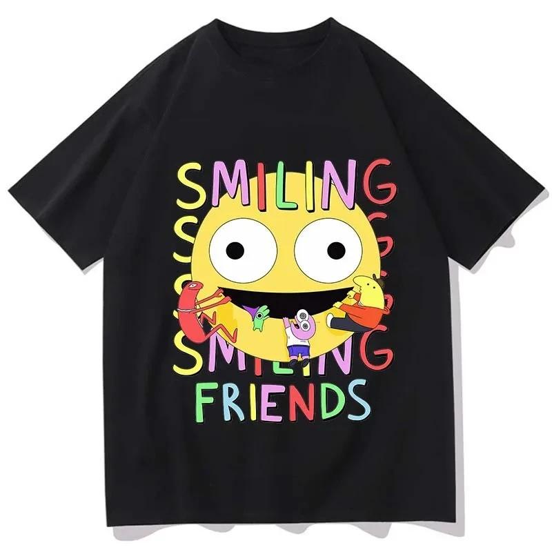 

Smiling Friends Cartoon Print Tshirt Comfortable Women Summer Teeshirt Casual Tshirts Manga Funny Tees Graphic T Shirts S